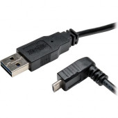 Tripp Lite 6ft USB 2.0 High Speed Cable Reversible A to Down Angle 5Pin Micro B M/M - USB for PDA, Camera, Cellular Phone - 6 ft - 1 x Type A Male USB - 1 x Type B Male Micro USB - Black" - RoHS Compliance UR050-006-DNB