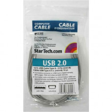 Startech.Com 10 ft USB 2.0 Cable - USB A to Mini B - Type A Male USB - Mini Type B Male USB - 10ft - Gray - TAA Compliance USB2HABM10