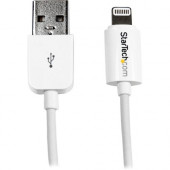 Startech.Com 2m (6ft) Long White Apple&reg; 8-pin Lightning Connector to USB Cable for iPhone / iPod / iPad - 6.56 ft Lightning/USB Data Transfer Cable for iPhone, iPod, iPad - First End: 1 x Type A Male USB - Second End: 1 x Lightning Male Proprietar