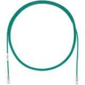 Panduit Cat.6 UTP Patch Network Cable - 1.97 ft Category 6 Network Cable for Network Device - First End: 1 x RJ-45 Male Network - Second End: 1 x RJ-45 Male Network - Patch Cable - Gold Plated Contact - 28 AWG - Green - 1 Pack - TAA Compliance UTP28SP2GR