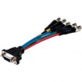 Comprehensive Pro AV/IT Series low-profile VGA HD 15 jack to 5 BNC jacks cable 6 inches - BNC/VGA for Video Device - 1 x HD-15 Female VGA - 5 x BNC Female Video - Shielding - RoHS Compliance VGA15JLP-5BJ-6INHR