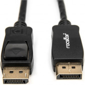 Rocstor Premium 10ft / 3m DisplayPort 1.2 Cable M/M - DisplayPort 4k - DisplayPort Male Digital Audio/Video - 10ft - Black- DP TO DP Cable 4Kx2K - 10 ft DisplayPort A/V Cable for Monitor, Audio/Video Device - DisplayPort Male Digital Audio/Video - Display