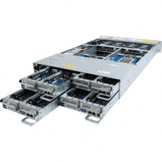 Gigabyte H262-Z63 Barebone System - 2U Rack-mountable - AMD - 4 Number of Node(s) - Socket SP3 - 2 x Processor Support - 128 GB DDR4 SDRAM DDR4-3200/PC4-25600 Maximum RAM Support - ASPEED AST2500 Integrated - 2 x Total Bays - 2 2.5" Bay(s) - 3 x Tota