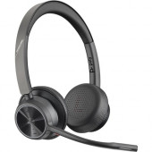 Plantronics Poly Voyager 4300 UC 4320-M Headset - Stereo - USB Type C - Wired/Wireless - Bluetooth - 164 ft - 20 Hz - 20 kHz - Over-the-head - Binaural - Ear-cup - 4.92 ft Cable - Noise Cancelling Microphone - TAA Compliance 218478-02