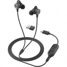 Logitech Zone Wired Earbuds - Stereo - Mini-phone (3.5mm), USB Type C, USB Type A - Wired - 16 Ohm - 20 Hz - 16 kHz - Earbud - Binaural - In-ear - 4.80 ft Cable - Noise Cancelling, Omni-directional, MEMS Technology Microphone - Graphite 981-001012