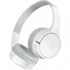 Belkin Wireless On-Ear Headphones for Kids AUD002btWH - Mini-phone (3.5mm) - Wired/Wireless - Bluetooth - 32.8 ft - On-ear - 4 ft Cable - White AUD002BTWH