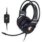 Gigabyte Technologies Aorus H5 Headset - Stereo - Mini-phone (3.5mm) - Wired - 32 Ohm - 20 Hz - 20 kHz - Over-the-head - Binaural - Circumaural - 9.84 ft Cable - Uni-directional Microphone - Black GP-AORUS H5