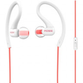 Koss FitClips KSC32i Earset - Stereo - Mini-phone - Wired - 16 Ohm - 15 Hz - 20 kHz - Earbud, Over-the-ear - Binaural - In-ear - 4 ft Cable - White, Coral KSC32IC