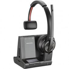 Plantronics Savi Wireless Headset System - Mono - Wireless - Bluetooth/DECT 6.0 - 590 ft - 20 Hz - 20 kHz - Over-the-head - Monaural - Noise Cancelling Microphone - Noise Canceling - Black - TAA Compliance W8210M