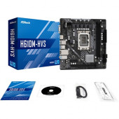 ASRock H610M-HVS Desktop Motherboard - Intel Chipset - Socket LGA-1700 - Micro ATX - Pentium Gold, Celeron, Core i5, Core i7, Core i9, Core i3 Processor Supported - 64 GB DDR4 SDRAM Maximum RAM - DIMM, UDIMM - 2 x Memory Slots - Gigabit Ethernet - HDMI - 