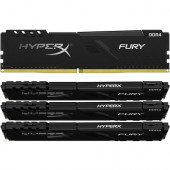 Kingston Technology HyperX Fury 64GB DDR4 SDRAM Memory Module - 64 GB (4 x 16 GB) - DDR4-3200/PC4-25600 DDR4 SDRAM - 1.35 V - Non-ECC - Unbuffered - 288-pin - DIMM HX432C16FB3K4/64