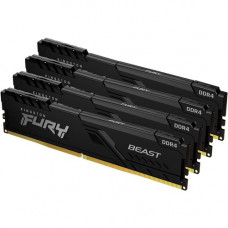 Kingston FURY Beast 32GB (4 x 8GB) DDR4 SDRAM Memory Kit - 32 GB (4 x 8GB) - DDR4-3200/PC4-25600 DDR4 SDRAM - 3200 MHz - CL16 - 1.35 V - 288-pin - DIMM - Lifetime Warranty KF432C16BBK4/32