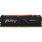 Kingston FURY Beast 16GB (2 x 8GB) DDR4 SDRAM Memory Kit - For Motherboard - 16 GB (2 x 8GB) - DDR4-3600/PC4-28800 DDR4 SDRAM - 3600 MHz Single-rank Memory - CL17 - 1.35 V - Non-ECC - Unbuffered - 288-pin - DIMM KF436C17BBAK2/16