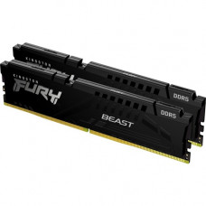 Kingston Fury Beast 16GB (2 x 8GB) DDR5 SDRAM Memory Kit - For Motherboard - 16 GB (2 x 8GB) - DDR5-5600/PC5-44800 DDR5 SDRAM - 5600 MHz Single-rank Memory - CL40 - 1.25 V - Retail - Non-ECC - Unbuffered - 288-pin - DIMM - Lifetime Warranty KF556C40BBK2-1