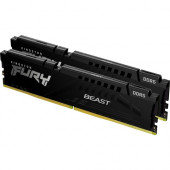 Kingston FURY Beast 64GB (2 x 32GB) DDR5 SDRAM Memory Kit - For Motherboard - 64 GB (2 x 32GB) - DDR5-5600/PC5-44800 DDR5 SDRAM - 5600 MHz Dual-rank Memory - CL40 - 1.25 V - Unbuffered - 288-pin - DIMM - Lifetime Warranty KF556C40BBK2-64