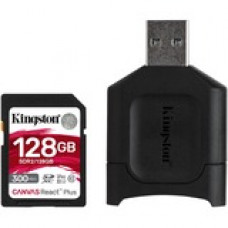 Kingston Canvas React Plus 128 GB Class 10/UHS-II (U3) SDXC - 300 MB/s Read - 260 MB/s Write MLPR2/128GB