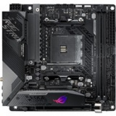 Asus ROG Strix Strix X570-I Gaming Desktop Motherboard - AMD Chipset - Socket AM4 - 64 GB DDR4 SDRAM Maximum RAM - DIMM, UDIMM - 2 x Memory Slots - Gigabit Ethernet - Wireless LAN - IEEE 802.11 a/b/g/n/ac/ax - 7 x USB 3.1 Port - HDMI - 1 x RJ-45 - 4 x SAT