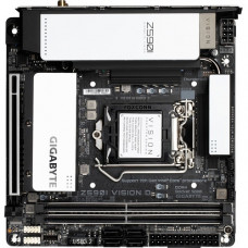 Gigabyte Z590I VISION D Desktop Motherboard - Intel Chipset - Socket LGA-1200 - Intel Optane Memory Ready - Mini ITX - Pentium Gold, Celeron, Core i5, Core i7, Core i9, Core i3 Processor Supported - 128 GB DDR4 SDRAM Maximum RAM - DIMM, UDIMM - 4 x Memory