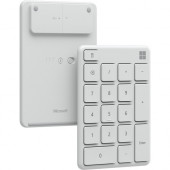 Microsoft Keypad - Wireless Connectivity - Bluetooth - 32.81 ft - 2.40 GHz Calculator Hot Key(s) - PC - CR2032 Battery Size Supported - Glacier 23O-00032