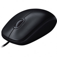 Logitech M100 Mouse - Optical - Cable - Black - 1 Pack - USB - 1000 dpi - Scroll Wheel - Symmetrical - RoHS, TAA, WEEE Compliance 910-001601