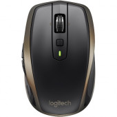 Logitech MX Anywhere 2 Mouse - Darkfield - Wireless - Bluetooth/Radio Frequency - Meteorite - USB 2.0 - 1200 dpi - Scroll Wheel, Tilt Wheel - TAA Compliance 910-005229