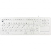 Adesso SlimTouch 270 - Antimicrobial Waterproof Touchpad Keyboard (White) - Cable Connectivity - USB Interface - 104 Key - English (US) - TouchPad - Membrane Keyswitch - White AKB-270UW