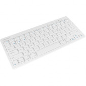 Mace Group Macally Quick Switch Bluetooth Keyboard for Three Devices - Wireless Connectivity - Bluetooth - 78 Key - Mac, Android, iOS, Windows - Scissors Keyswitch - Ice White BTMINIKEY