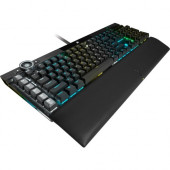 Corsair K100 RGB Mechanical Gaming Keyboard - CHERRY MX Speed - Black - Cable Connectivity - USB 3.0 Type A, USB 3.1 Type A Interface - 110 Key - Mechanical Keyswitch - Black CH-912A014-NA