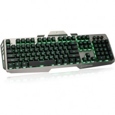 IOGEAR Kaliber Gaming HVER Aluminum Gaming Keyboard - Black/Gray - Cable Connectivity - USB 2.0 Interface - 104 Key - English, French - Windows Lock Key Hot Key(s) - QWERTY Keys Layout - Plunger - Black, Gray GKB704L-BK