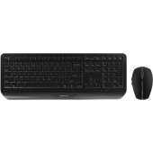 CHERRY GENTIX DESKTOP Wireless Desktop - USB Wireless RF 104 Key - English (US) - Black - USB Wireless RF Mouse - Optical - 2000 dpi - 6 Button - Scroll Wheel - Black - Multimedia, Windows Key Lock, Browser, Email, Calculator, Volume Up, Volume Down, Prev