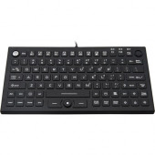 Ergoguys DSI WATERPROOF IP68 SILICONE COMPACT KEYBOARD W/ MOUSE POINTER, BACKLIT - Cable Connectivity - USB Interface - 89 Key - Windows - Industrial Silicon Rubber Keyswitch - Black KB-JH-IKB850BL