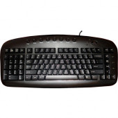 Ergoguys LEFT HANDED Ergonomic KEYBOARD WIRED USB BLACK - Cable Connectivity - USB Interface - Membrane - Black KBS-29BLK