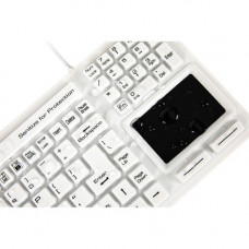 Wetkeys SaniType Washable "Touchpad Plus" Hygienic Keyboard w/ Touchpad (USB) (White) - Cable Connectivity - USB Interface - 106 Key - Mac, PC - Industrial Silicon Rubber Keyswitch - White KBSTRC106T-W