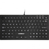 Wetkeys Waterproof Pro-grade Mid-size Keyboard w/ Pointing Device (USB) (Black) - Cable Connectivity - USB Interface - 89 KeyTrackpoint - Windows - Industrial Silicon Rubber Keyswitch - Black KBWKRC89PB-BK