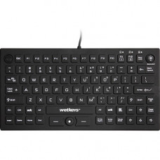 Wetkeys Waterproof Pro-grade Mid-size Keyboard w/ Pointing Device (USB) (Black) - Cable Connectivity - USB Interface - 89 KeyTrackpoint - Windows - Industrial Silicon Rubber Keyswitch - Black KBWKRC89PB-BK