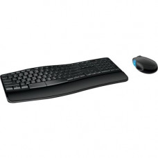 Microsoft Sculpt Comfort Desktop Keyboard - USB Wireless RF Keyboard - 104 Key - Black - USB Wireless RF Mouse - BlueTrack - 1000 dpi - 6 Button - Tilt Wheel - Black - Calculator, Mute, Play/Pause, Volume Up, Volume Down Hot Key(s) - AAA, AA - Compatible 