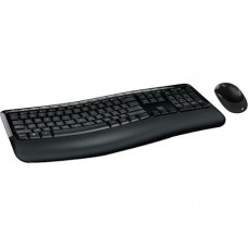 Microsoft Wireless Comfort Desktop 5050 - USB Wireless RF 104 Key - English (North America) - Black - USB Wireless RF BlueTrack - 5 Button - Scroll Wheel - Black - Mute, Volume Up, Volume Down, Play/Pause, Stop, Previous Track, Next Track, Internet Key, E