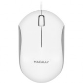 Mace Group Macally White 3-Button USB Wired Mouse for Mac & PC (QMOUSE) - Optical - Cable - White - USB - 1200 dpi - Scroll Wheel - 3 Button(s) - Symmetrical QMOUSE