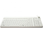 Man & Machine Premium Full Size Waterproof Disinfectable Keyboard - Cable Connectivity - USB Interface - English, French - PC, Mac - Industrial Silicon Rubber Keyswitch - White RCLP/MAG/W5-LT