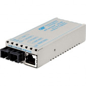 Omnitron Systems miConverter 10/100 Plus Ethernet Fiber Media Converter RJ45 SC Single-Mode 30km - 1 x 10/100BASE-TX, 1 x 100BASE-LX, US AC Powered, Lifetime Warranty - RoHS, WEEE Compliance 1123-1-1