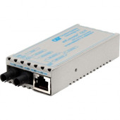 Omnitron Systems miConverter 10/100/1000 Gigabit Ethernet Fiber Media Converter RJ45 ST Multimode 550m - 1 x 10/100/1000BASE-T; 1 x 1000BASE-SX; DC Powered; Lifetime Warranty - RoHS, WEEE Compliance 1220-0-9