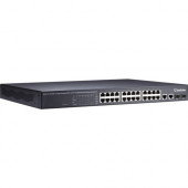 GeoVision 24-Port 802.3at Web Management PoE Switch - 24 Ports - 2 Layer Supported - Modular - Twisted Pair, Optical Fiber - Rack-mountable, Under Table - TAA Compliance 140-POE2401-G02