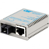 Omnitron Systems miConverter/S 10/100/1000 Gigabit Ethernet Single-Fiber Media Converter RJ45 SC Single-Mode BiDi 20km - 1 x 10/100/1000BASE-T; 1 x 1000BASE-BX-D (1550/1310); USB Powered; Lifetime Warranty - RoHS, WEEE Compliance 1631-1-6