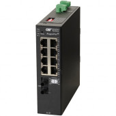 Omnitron Systems RuggedNet Unmanaged Ruggedized Industrial Gigabit, MM ST, RJ-45, Ethernet Fiber Switch - 8 x 10/100/1000BASE-T, 1 x 1000BASE-X, 2xDC Power, 5 Year Warranty 2880-0-18-2Z