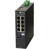 Omnitron Systems RuggedNet Unmanaged Ruggedized Industrial Gigabit, SM SC SF, RJ-45, Ethernet Fiber Switch - 8 x 10/100/1000BASE-T, 1 x 1000BASE-X, 2xDC Power, 5 Year Warranty 2891-1-18-2Z