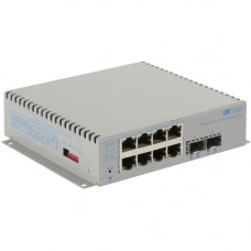 Omnitron Systems OmniConverter 10G/Sx, 2xSFP/SFP+, 8xRJ-45, 1xDC Powered Commercial Temp - 10 Ports - 2 Layer Supported - Modular - Optical Fiber, Twisted Pair - Wall Mountable, DIN Rail Mountable, Shelf Mountable, Rack-mountable - 5 Year Limited Warranty