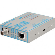 Omnitron Systems 10BASE-T Copper to 10BASE-2 Coax Media Converter - 1 x Network (RJ-45) - 10Base-T, 10Base-2 - Wall Mountable, Rack-mountable 4320-1-W