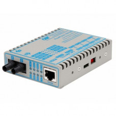 Omnitron Systems FlexPoint 10/100 Ethernet Fiber Media Converter RJ45 ST Multimode 5km Wide Temp - 1 x 10/100BASE-TX; 1 x 100BASE-FX; DC Powered; Lifetime Warranty - RoHS, WEEE Compliance 4342-9W