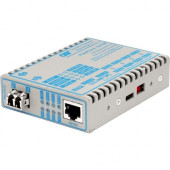 Omnitron Systems FlexPoint 10/100 Ethernet Fiber Media Converter RJ45 LC Single-Mode 30km - 1 x 10/100BASE-TX; 1 x 100BASE-LX; US AC Powered; Lifetime Warranty - RoHS, WEEE Compliance 4355-21