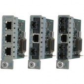 Omnitron Systems iConverter Tx/2Tx Transceiver - 3 x Network (RJ-45) - 10/100/1000Base-T - Rack-mountable - RoHS, WEEE Compliance 8400-0